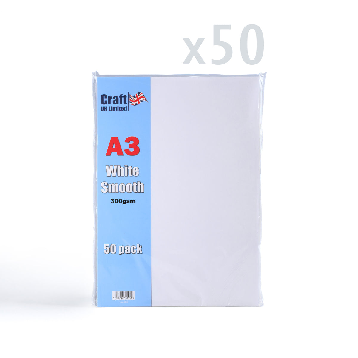 A3 Hvitt Kort 300 g/m² pakke med 50 stk