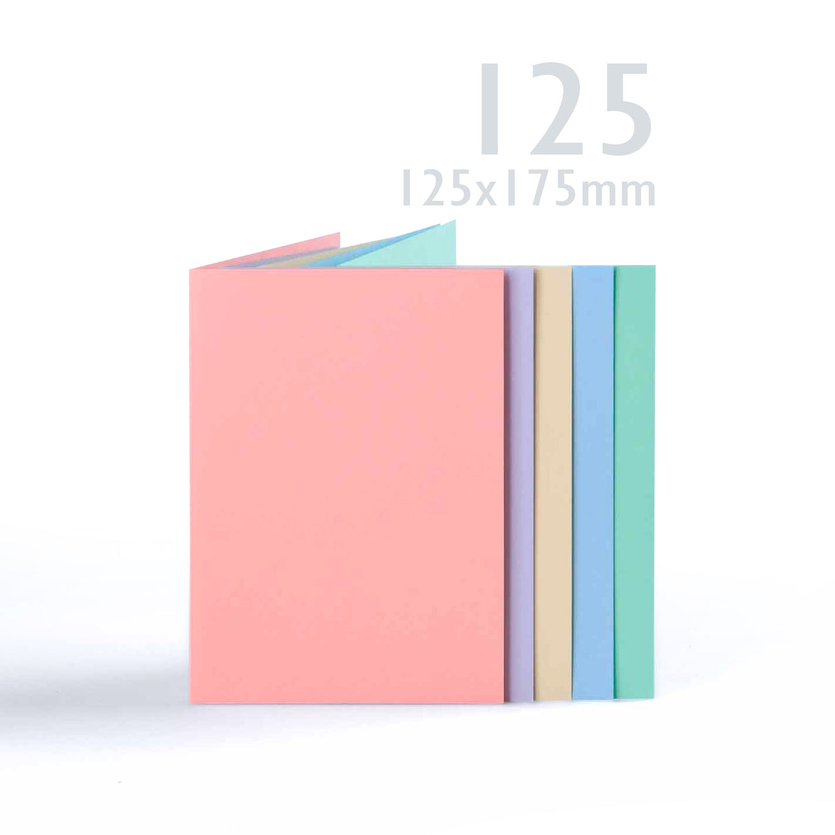 Ulike pastellfargede kort (225 g/m²) og konvolutter (100 g/m²)