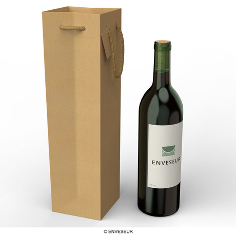 Kraft paper bags for wine bottles 75 cl.