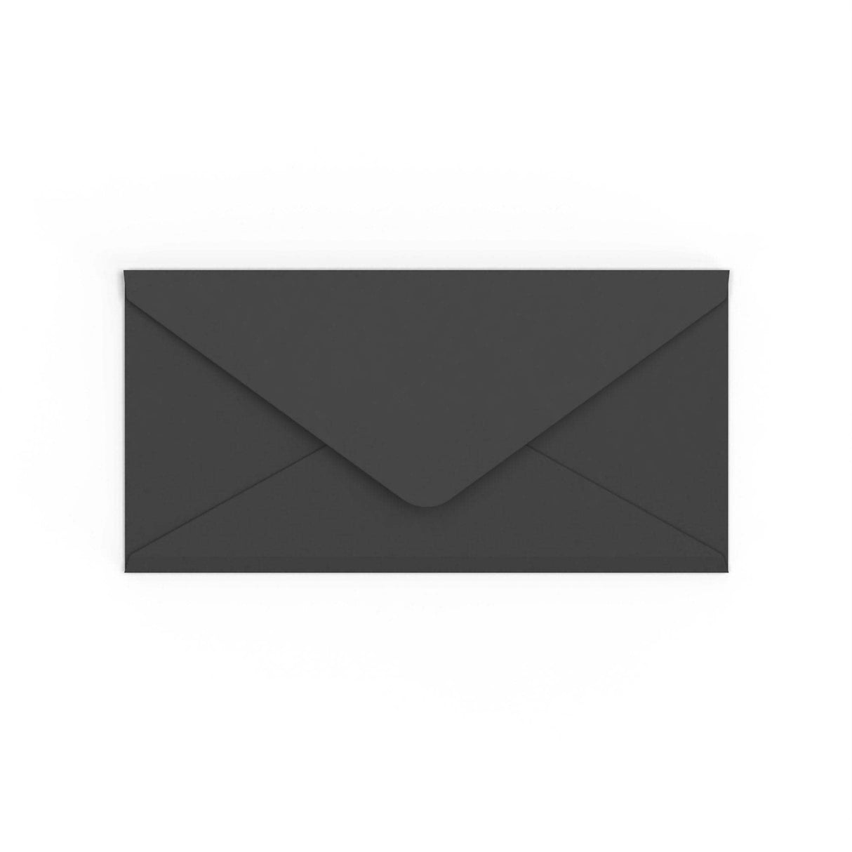 DL Black British Made Gummed V-Flap Envelope (110 x 220mm)