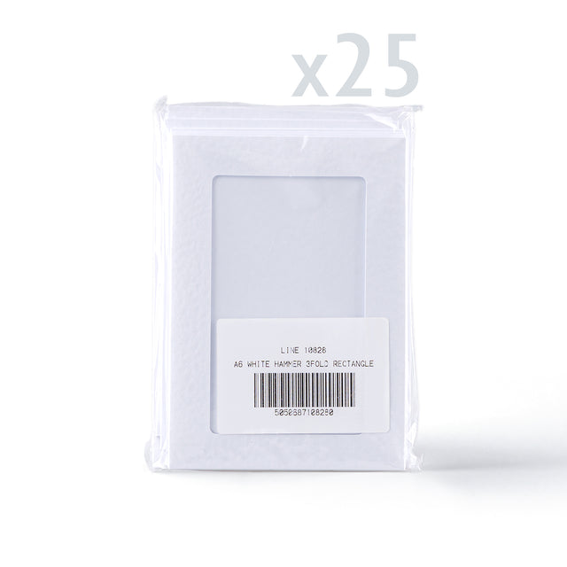 White Hammered Rectangle Aperture Cards Pack