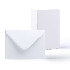 White Scalloped Cards & Envelopes Pack White 133x184 mm + 125x175 mm