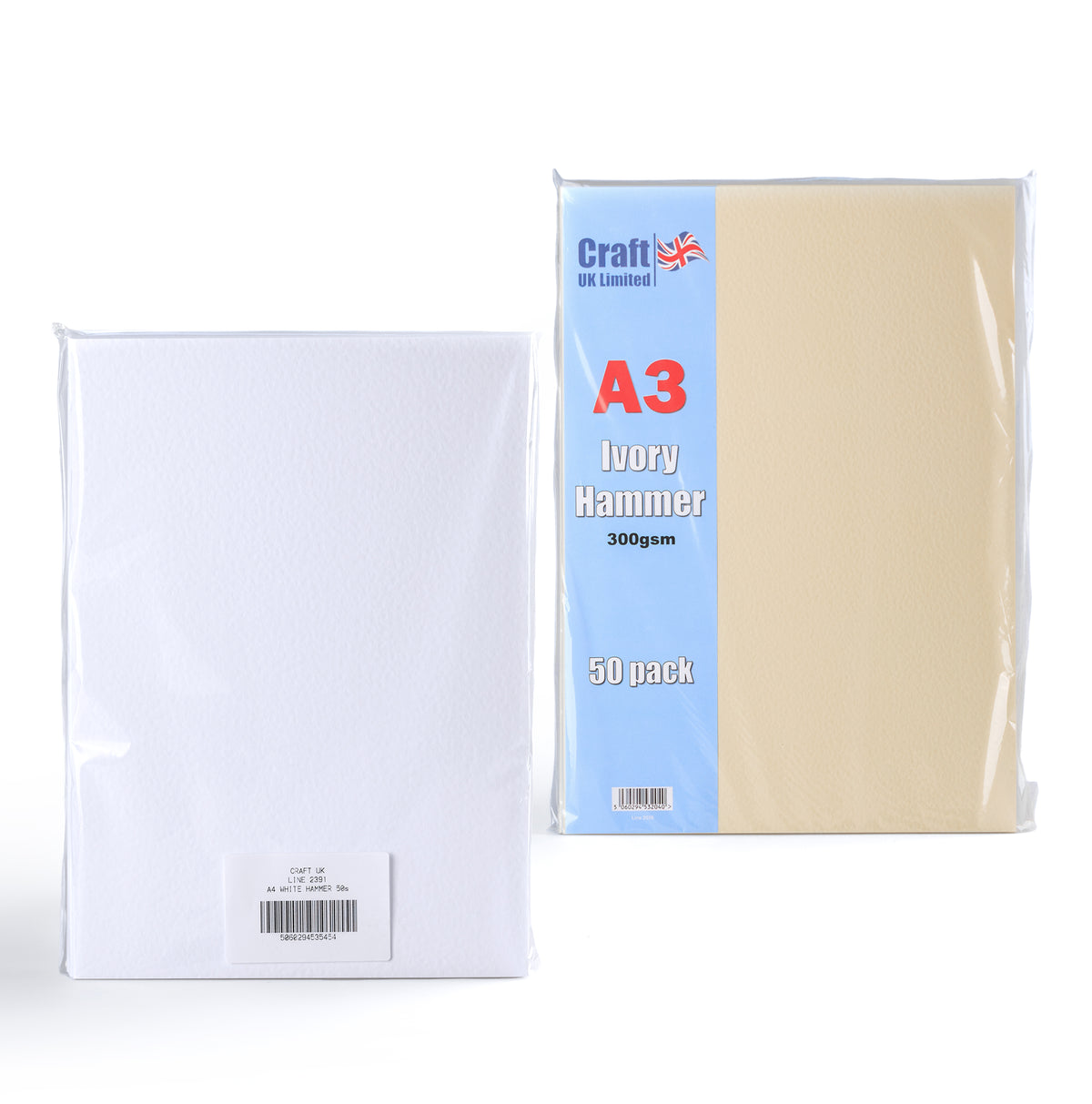 Hamret Kort 300 g/m² pakke med 50 stk