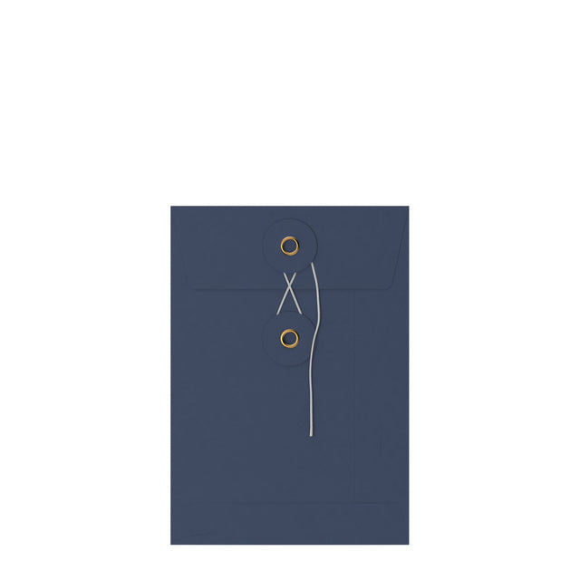 Coloured envelopes with string and washer closure Navy Blue 162 x 114 mm (C6)
