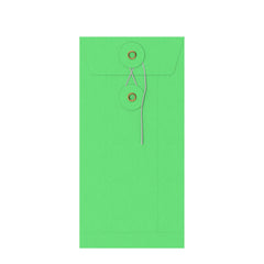 Coloured envelopes with string and washer closure Green 220 x 110 mm (DL)
